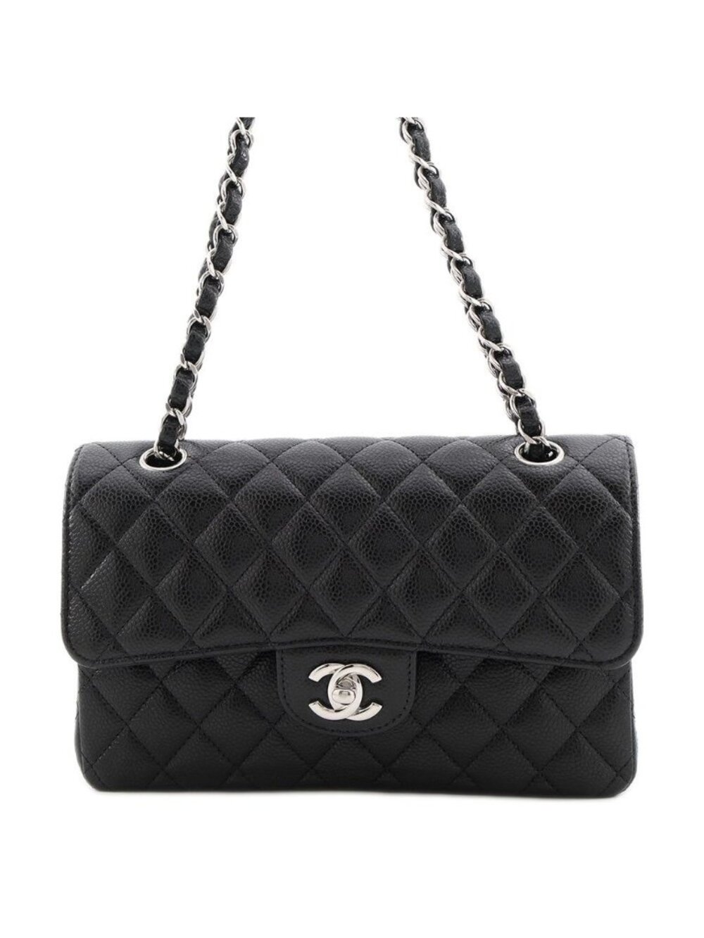 Chanel Chain Shoulder Bag Quilted 23 CC Logo Double Black